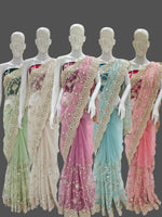 Graceful Organza Work Saree in Pastel Hues